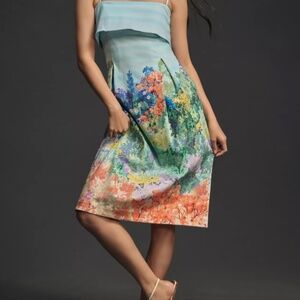 NWOT - By Anthropologie Sleeveless Foldover Knee-Length Dress